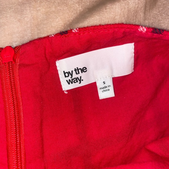 by the way Red Plaid Wrap Tie Mini Skirt size small - Picture 2 of 2